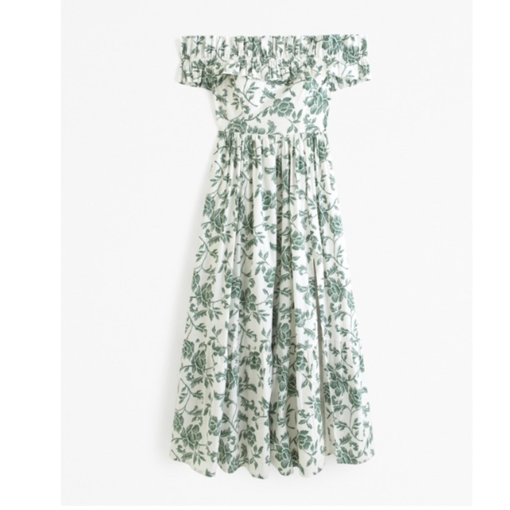 Abercrombie off the shoulder ruffle midi dress